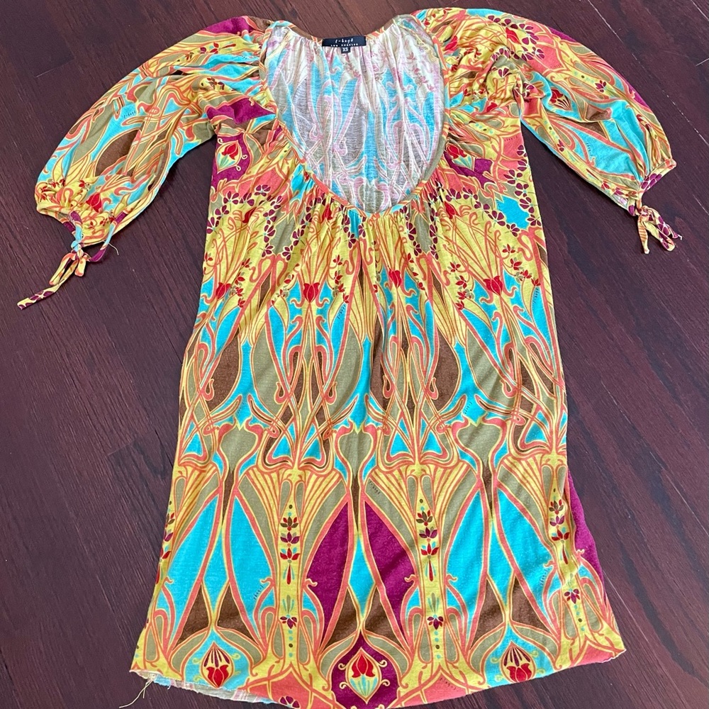 T-Bags Los Angeles  printed boho chic dress XS